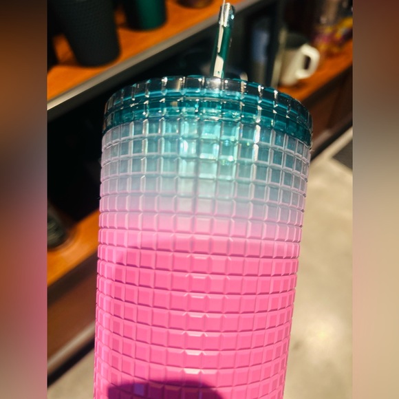Starbucks Pink Ombré Grid Tumbler Gradient Cold Cup Tumbler Venti Valentines Day - Picture 5 of 10